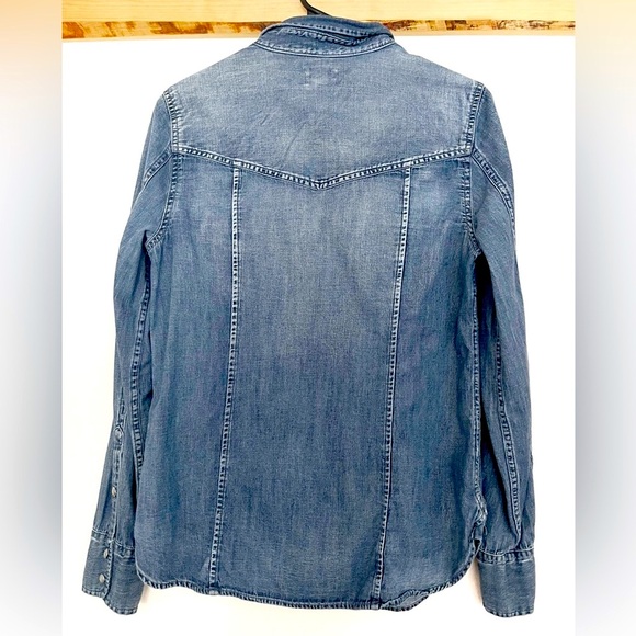 J. Crew Denim Pearl Snap Button Up Shirt - Picture 3 of 6